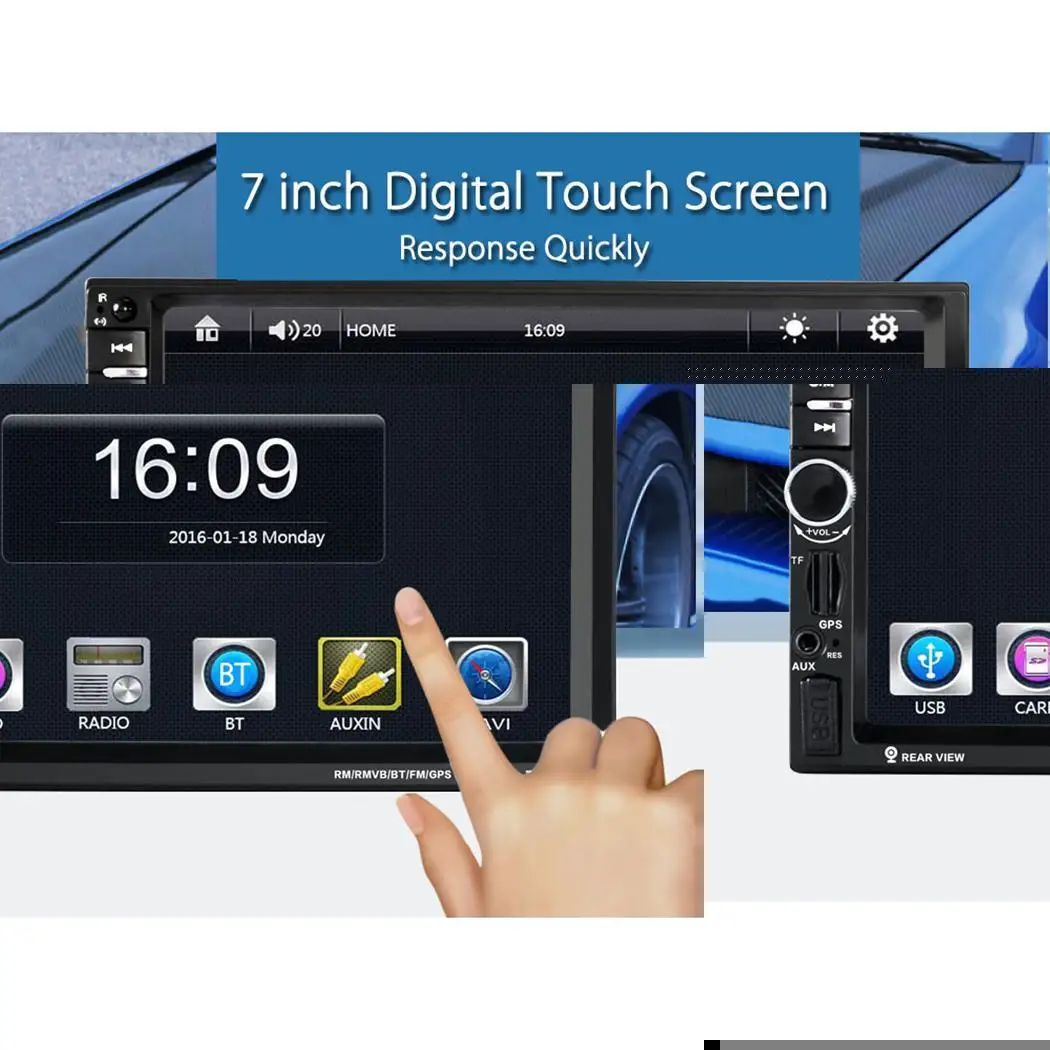 7 дюймов 2 Din автомагнитолы gps Авто Стерео MP5 плеер Сенсорный экран TF USB FM Bluetooth