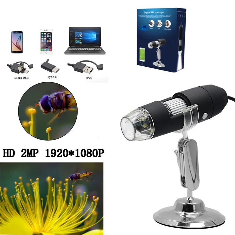 HD 2.0MP 1000X 3 в 1 WiFi USB Android Type c микроскоп стерео электронный цифровой разрешение