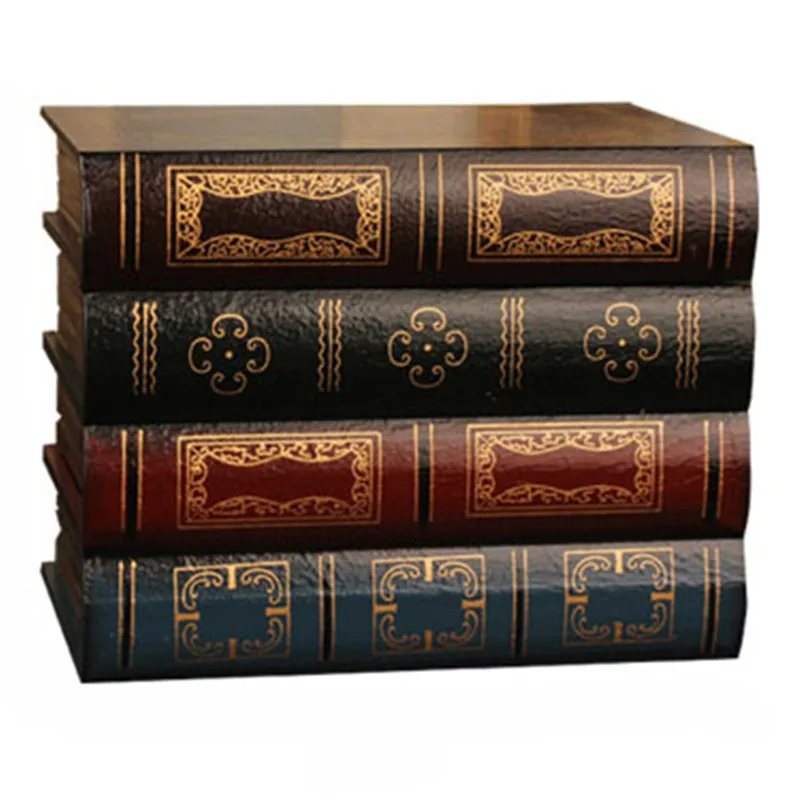 

LUDA False Book Box Vintage Storage Props Book Jewelry Storage Packaging Study Book Ornaments Wooden Antique Classic Decorativ