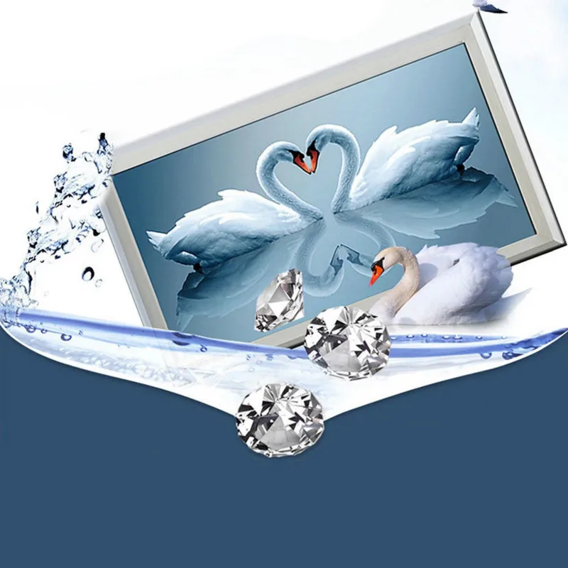 5D Schwan Stickereien Mosaik Diamant Malen Kreuzstich Satz Wohndeko Handwerk T|Алмазная мозаика и вышивка| |