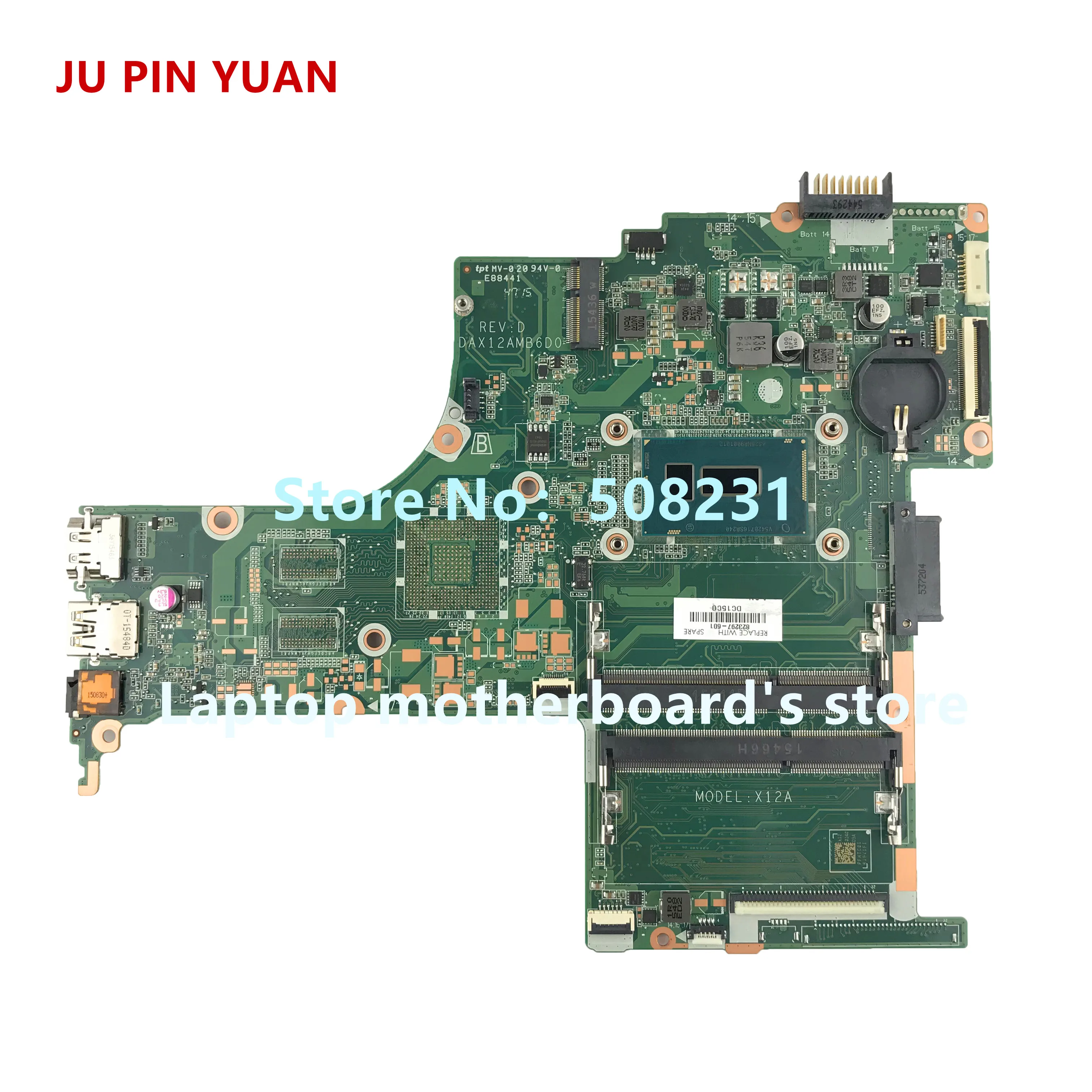 

823297-501 823297-601 Mainboard for HP Pavilion Notebook 14-AB 14T-AB Laptop Motherboard DAX12AMB6D0 with i3-5020U