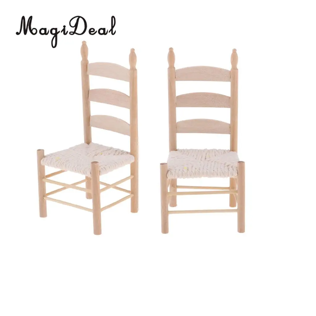 2pcs Mini Dining Table Chair Model for 1:12 Scale Dollhouse Miniature Living Room Furniture | Игрушки и хобби
