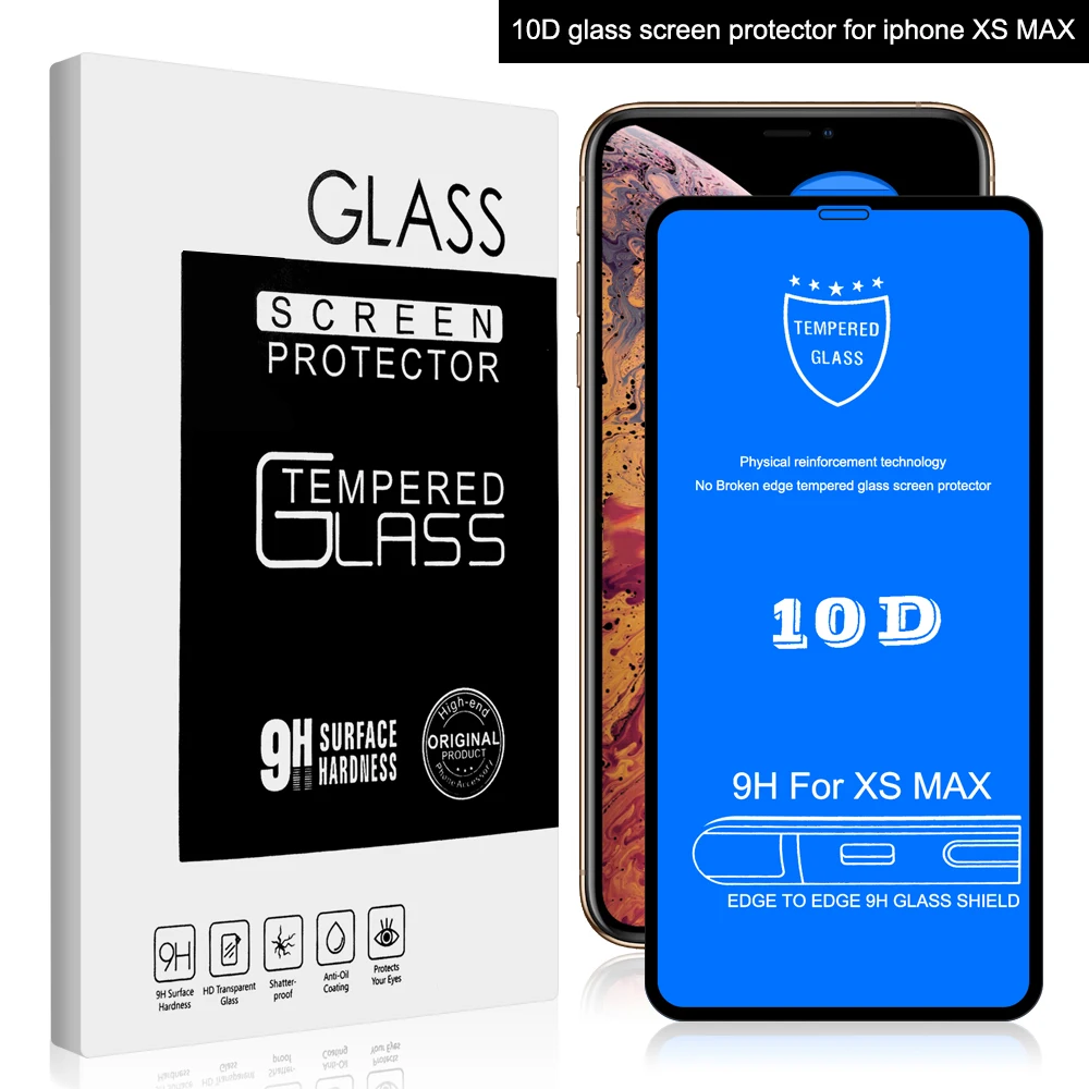 CAMDEMS 100 шт. 10D для Apple iPhone 12 12pro max XS /8plus/ 6/6S /XR полностью закрытый защитный экран из