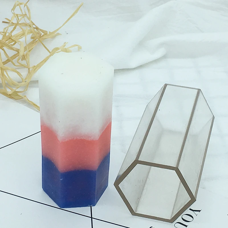 Шестигранная форма для свечей ручной DIY изготовление воск Смола глина плесень
