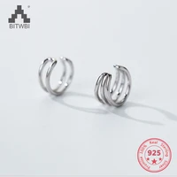 925 sterling silver fashion personality simple geometric round ear clip