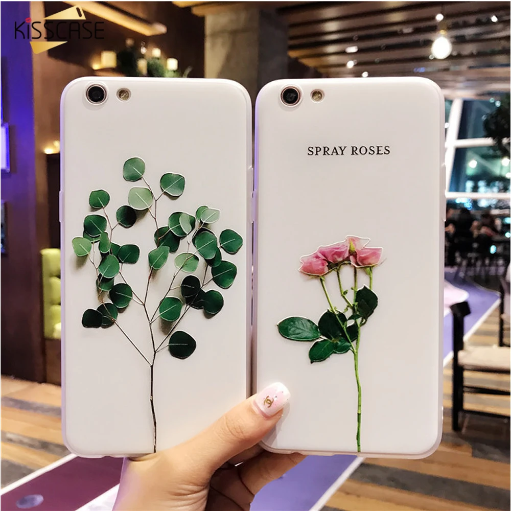 KISSCASE 3D Parttern чехол для iphone SE 5S 5 рельефный лист милые растения листья цветок