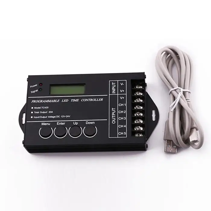 Программируемый таймер DC12V-24V 5 12-24V канала черный 20A LED-20-60 &lt0 Вт диммер | Лампы и