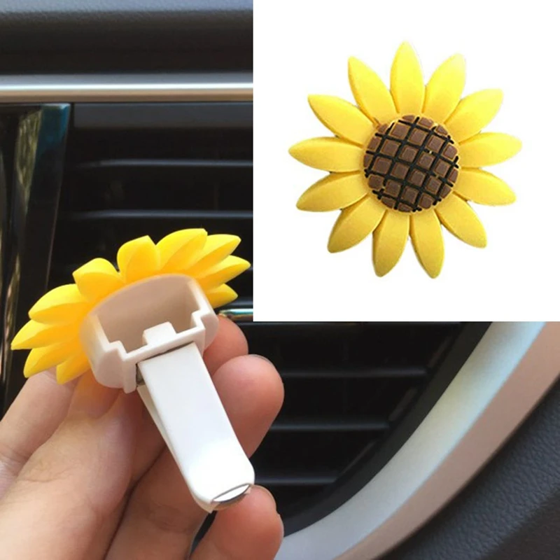 2Xpack Sunflower Car Accesories Cute Air Freshener Vent Clips Sunflowers Gift Decorations Girasoles Clip | Автомобили и мотоциклы