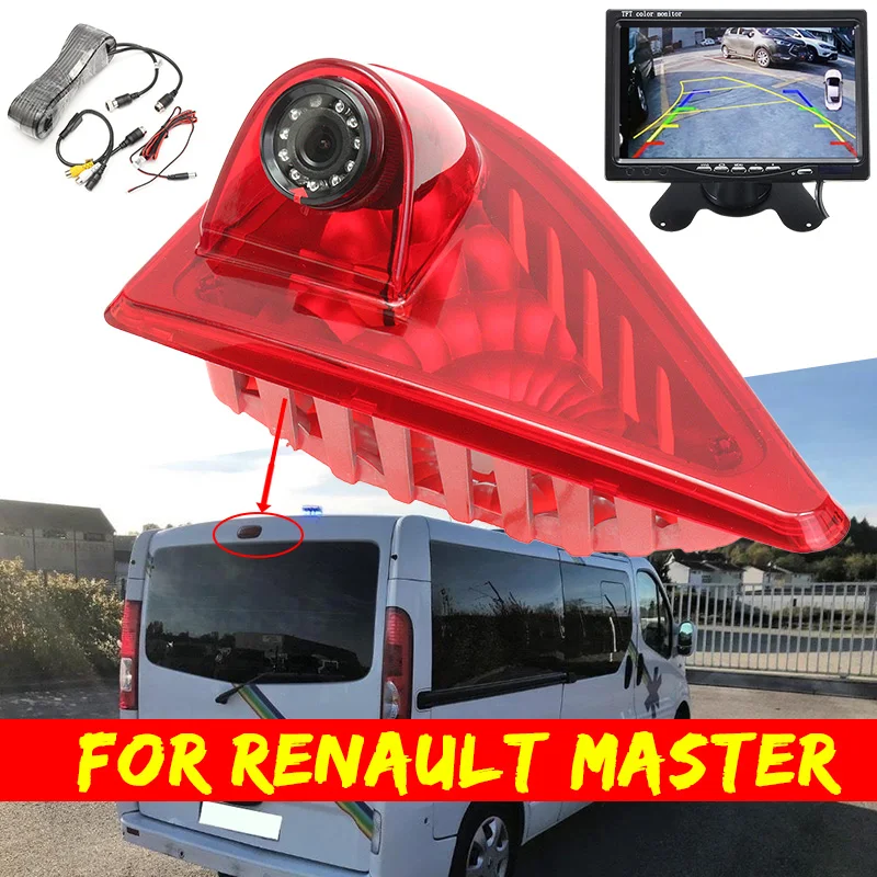 

Car Reverse Backup Rear View Camera Brake Light 3RD Night Vision Built-in 10 IR Led For Renault Master Nissan NV400 Opel Movano