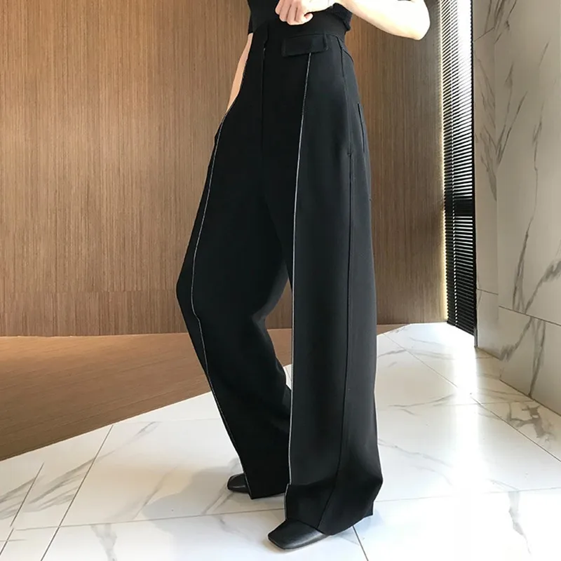 TWOTWINSTYLE повседневные однотонные длинные брюки для женщин с высокой талией и