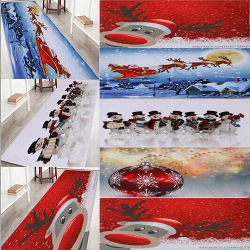 

Christmas Decoration For Home Santa Sleigh Non-slip Rug Kitchen Home Decor Bath Rug Water Water Absorption Toilet Floor Rug