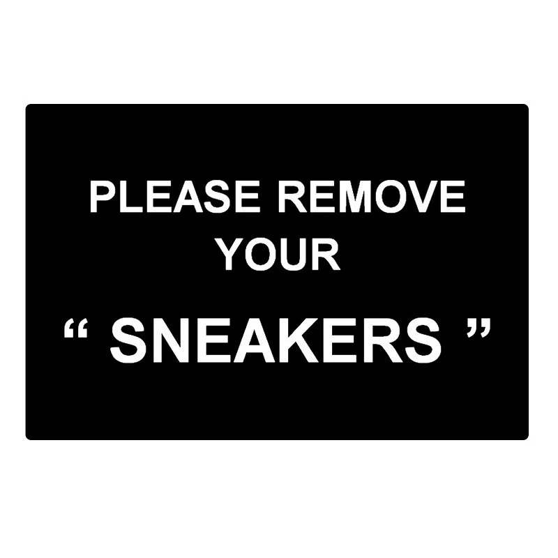 Custom Door Mat PLEASE REMOVE YOUR SNEAKERS Printed 40x60CM Flannel Fabric PVC Dots Non Slip Floor Carpet Decorative Doormat|door mat|entrance