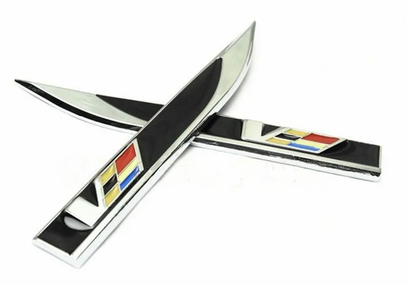 2Pcs Side V Badge Car Sticker Fender Skirts Knife Type Emblem Right Left | Автомобили и мотоциклы