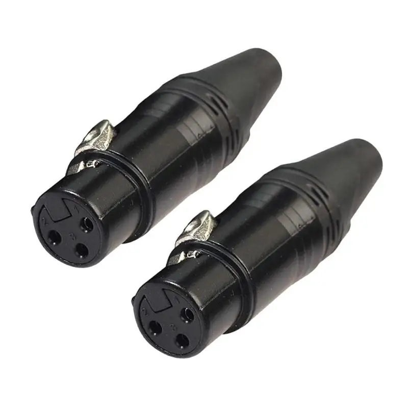 

1pc/2pcs DIY Microphone XLR 3Pin Female Connectors Cable Solder Plug Adapters