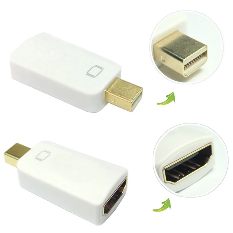 Фото Mini DP DisplayPort V1.2 мужчина к HDMI V1.4 Женский адаптер av-кабель конвертер 1080 P для MacBook Mini DP DisplayPort V1.2 мужчина к HDMI V1.4 Женский адаптер av-кабель конвертер 1080 P для MacBook