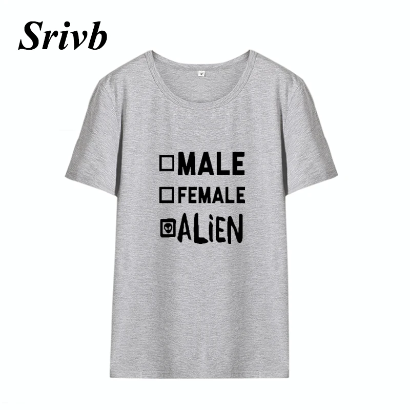 Srivb мужская женская Alien Harajuku летняя футболка с графическим принтом свободная