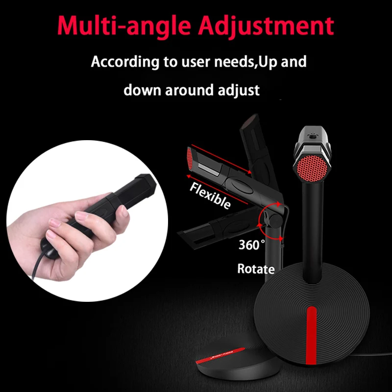 karaoke usb 3 5mm microphone wired condenser studio microphone for computer pc laptop gaming audio flexible professional mic free global shipping