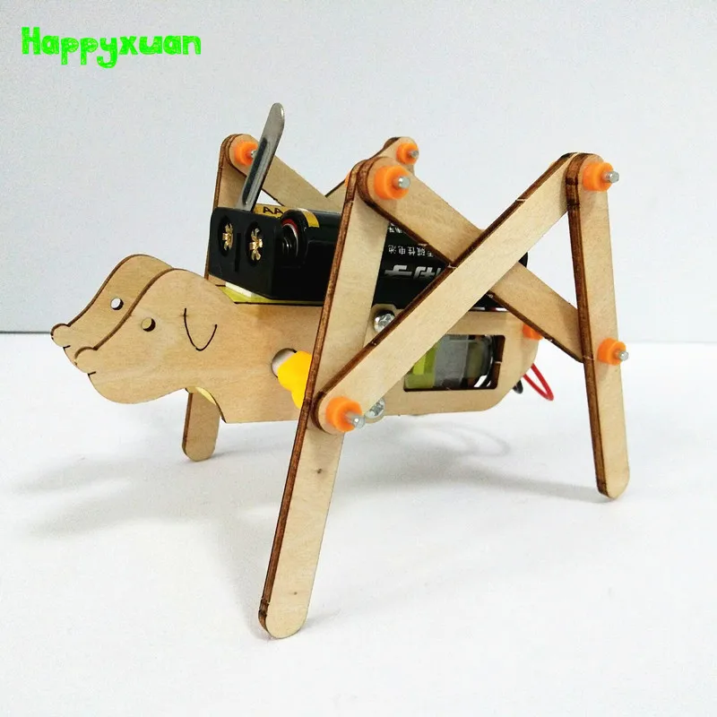 Happyxuan DIY Набор ходячих роботов собака физика обучающая электрическая научная