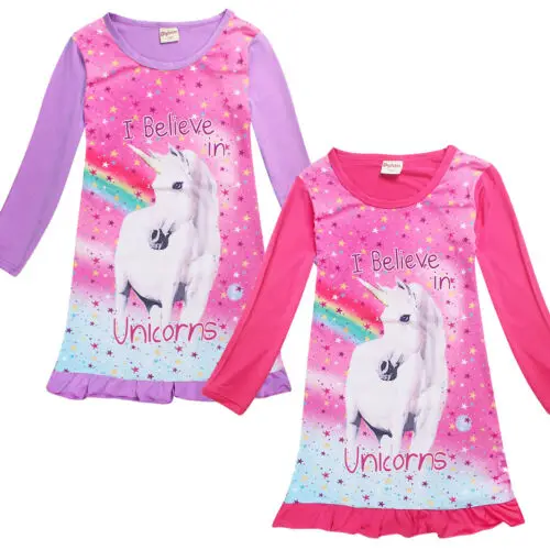 4-10T Unicorn Children Kids Girl Dress Princess Party Clothes Long Sleeve | Детская одежда и обувь