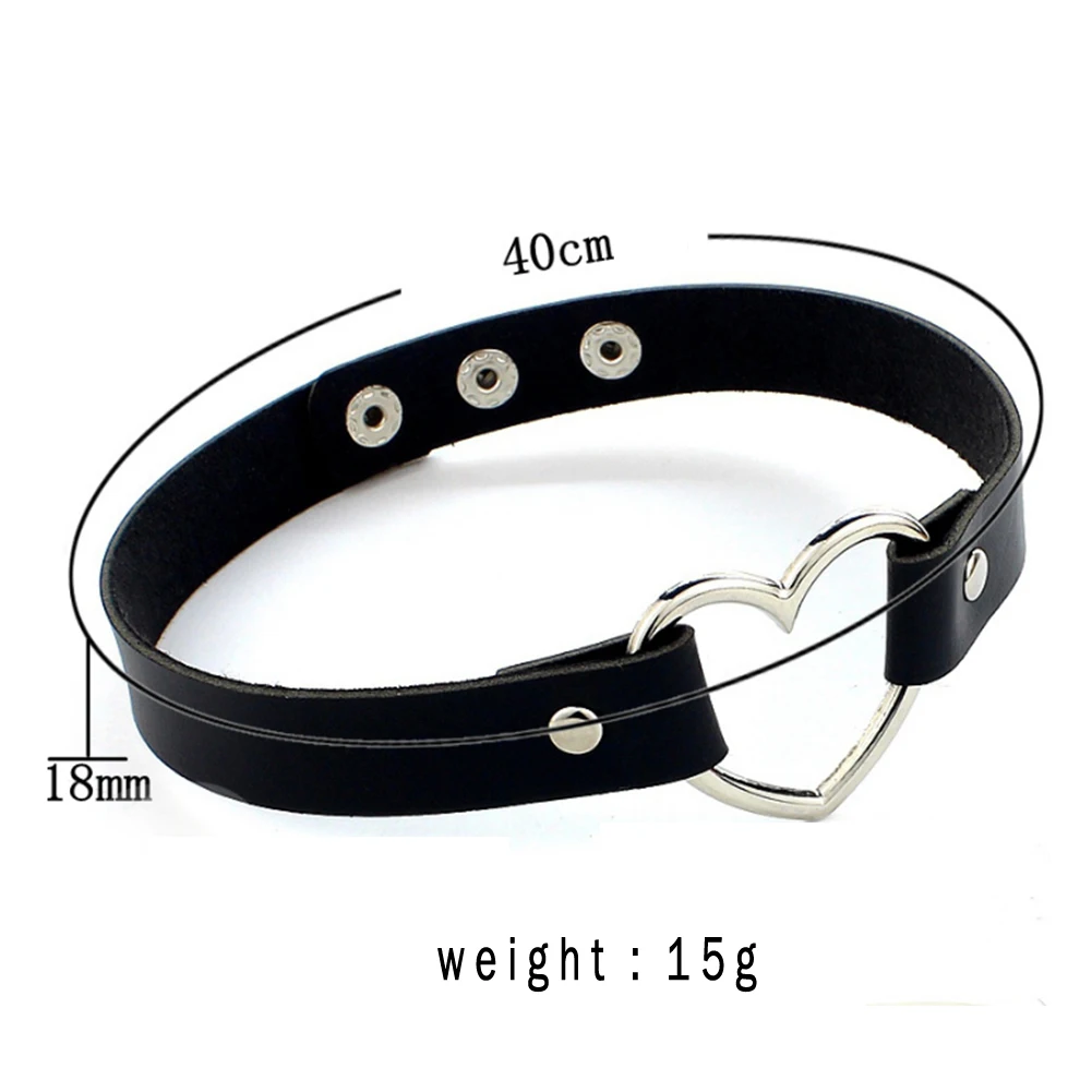Multi Colors Punk Leather Women Choker Necklaces Fashion Heart shape Pendant Necklace Female Mix Color Jewelry | Украшения и