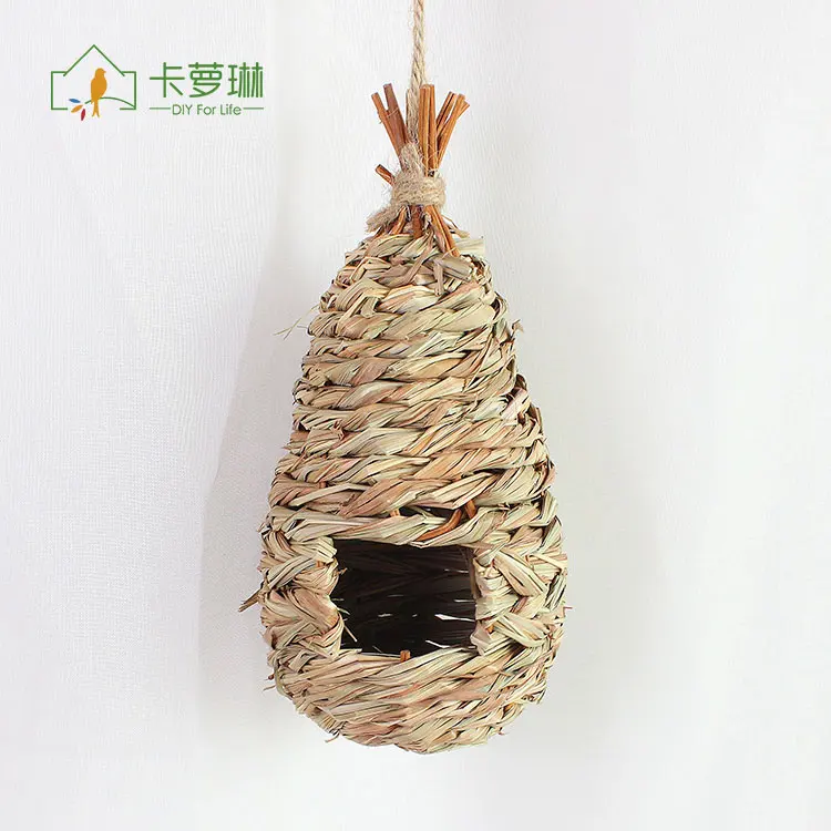 2019 straw Birds Nest Natural Grass Egg Cage Outdoor Decorative Hanging Parrot House home decoration | Дом и сад