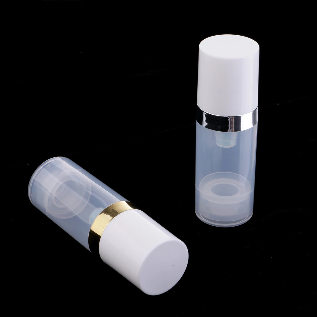 10ml Empty Makeup Bottles Pump Tubes Clear Plastic Lotiions Cream Cosmetics Container Set of 2 Refillable for travel and DIY | Красота и