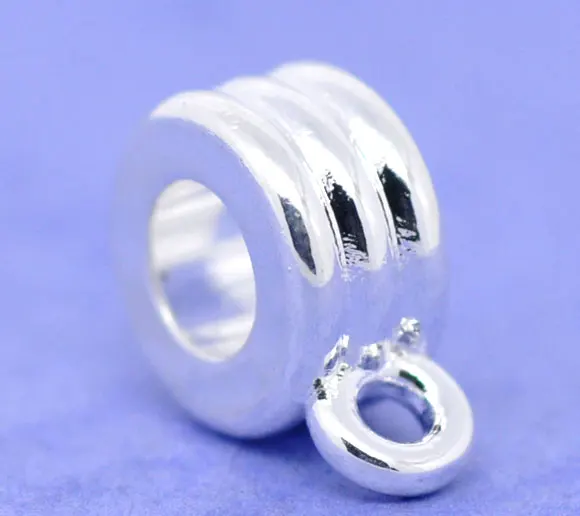 

Lovely 30 Silver Plated Bail Beads Fit Charm Bracelet 12.5x9mm (B08725)
