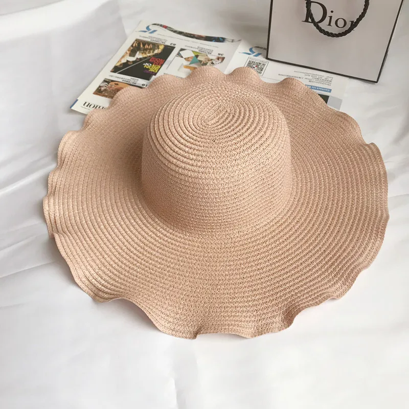 

Spring New Style Beach Resort Beach Hat Female Outdoor Foldable Visor Large Brimmed Straw Hat a Generation Fashion