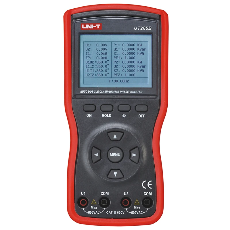 

UNI T UT265B Intelligent 2/3 Phase Clamp Digital Voltammeter Auto active/reactive power tester RS-232 Interface Data Storage