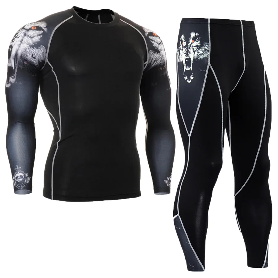 Компрессионный спортивный костюм для мужчин Demix 4XL бега Рашгард Мужская одежда