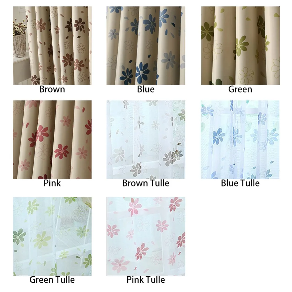 NAPEARL Floral Pastoral High Shading Blocking Curtain for Living Room Matched Gauze Voile Sheer Printed Decoration Quality Dapes | Дом и сад
