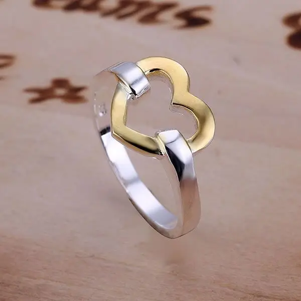 Женское кольцо из серебра 925 пробы с подвеской в виде сердца |