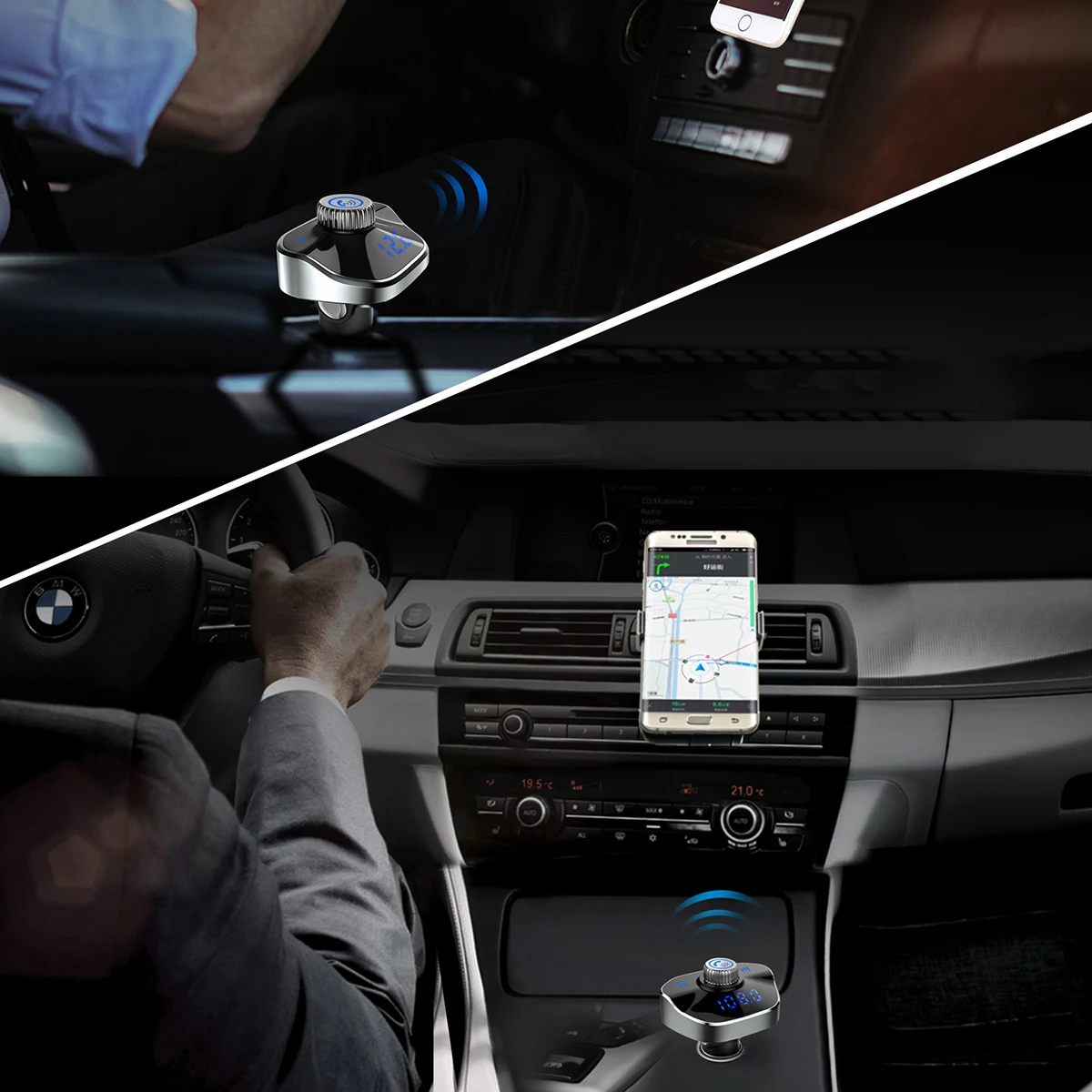 Bluetooth V4.2 FM передатчик MP3 плеер Handsfree Car комплект U диск 5 V 3.1A Dual USB Quick Зарядное