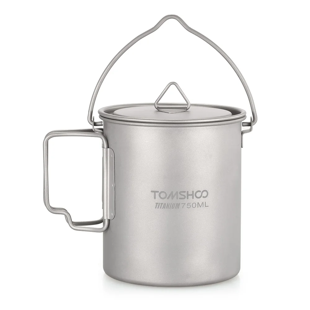 TOMSHOO 750 мл титановый горшок титановая чашка для воды кружка с крышкой и ручкой