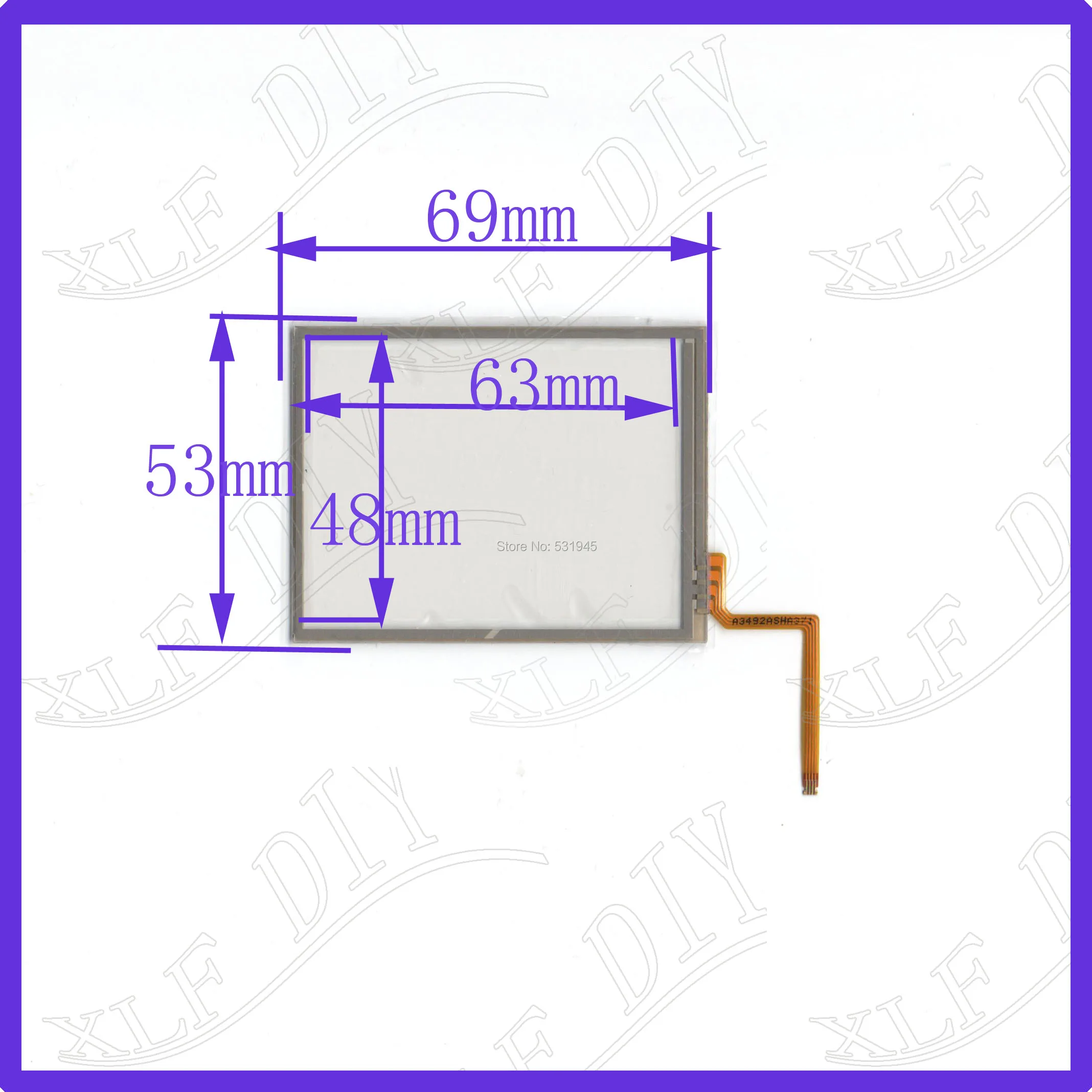 

ZhiYuSun 69*53mm 3.5inch touch screen 69mm*53mm resistance screen Digital general touch screen this is compatible