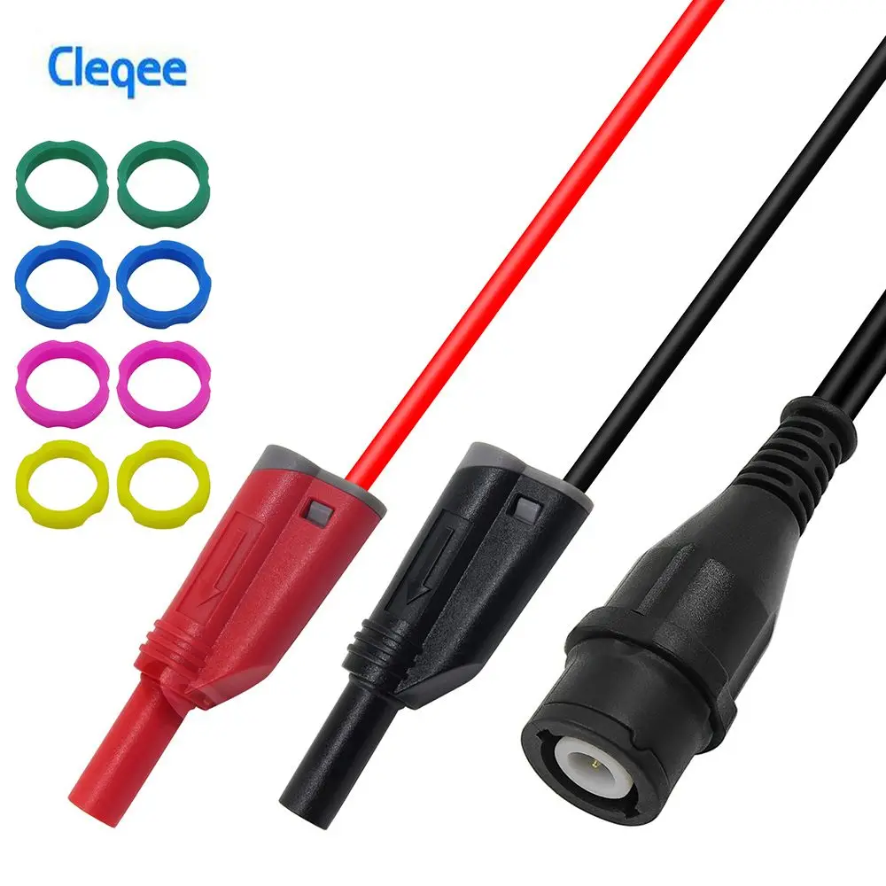 Cleqee P1204 BNC штекер к 4 мм безопасный Штабелируемый Банановый RG58 коаксиальный кабель
