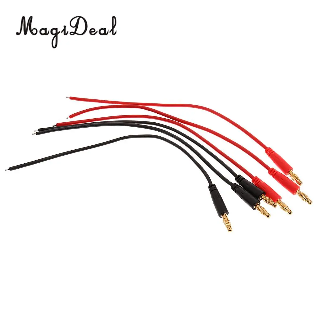 MagiDeal 6 шт Банан 4 мм пулевое зарядное устройство разъемы плюс 16AWG силиконовый