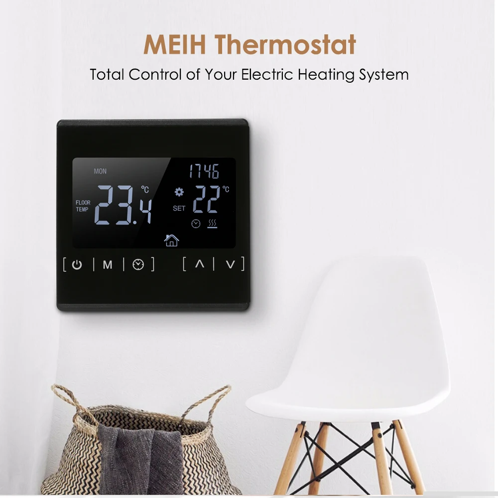 AC85 240V регулятор температуры ЖК сенсорный экран термостат электрическая система
