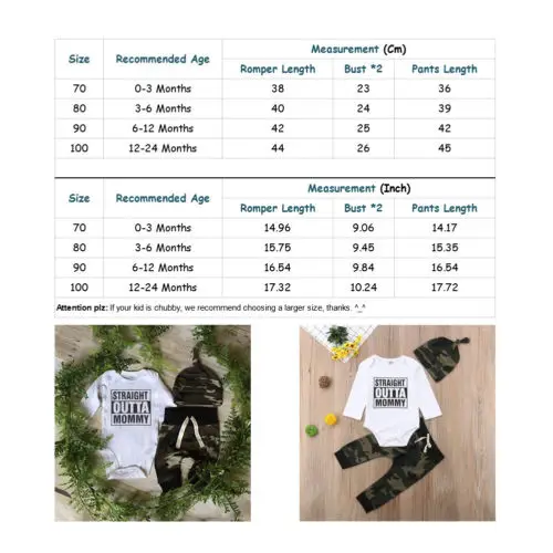 Citgeett Infant Newborn Outfit Baby Boy Tops Straight Outta Rompers Leggings Camoflage Clothes Pants Autumn Set |