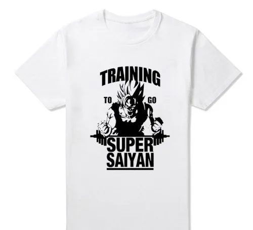 Мужская футболка с надписью Train To Go Super Saiyan Dragon Ball Z Бодибилдинг Гоку Супер Вегета