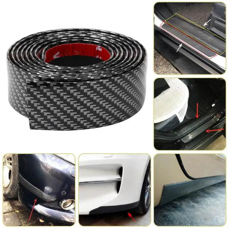 1 м автомобильный Стайлинг формовочная полоса переднего бампера углеродный