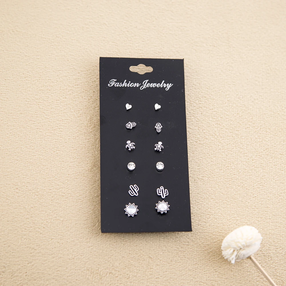 Personality New Style Women's Earrings Set Suit Foreign Trade Jewelry Wholesale Six Pairs For Girls Wedding Gifts | Украшения и