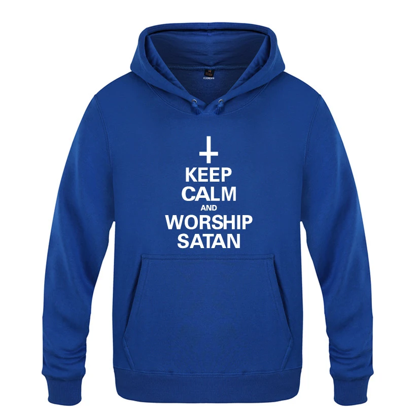 С надписью Keep Calm and культ Сатаны демон в готическом стиле эмо 666 кофты Для мужчин