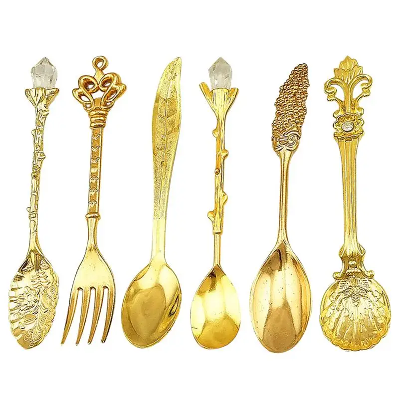 6 шт. кофейные ложки в западном стиле ретро набор западных столовых приборов