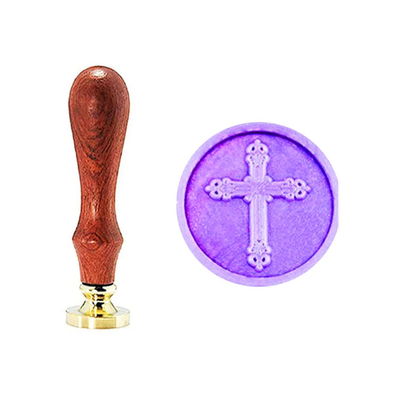 

Винтажное изображение на заказ с изображением Иисуса Креста логотип Свадебное приглашение восковое уплотнение штамп палисандр ручка набо...