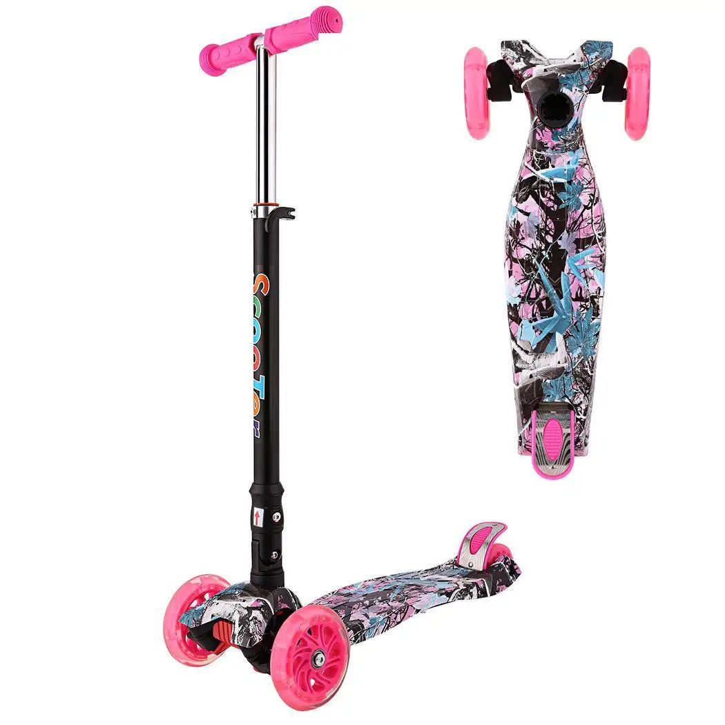 ANCHEER Mini Children Kick Scooter LED Lamp PU 3 Wheels Bicycle Outdoor Aluminum Sport Bodybuilding For Child | Спорт и развлечения
