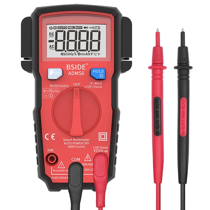 BSIDE ADMS6 Цифровой мультиметр True RMS 6000 счётчик тестер автоматический Напряжение
