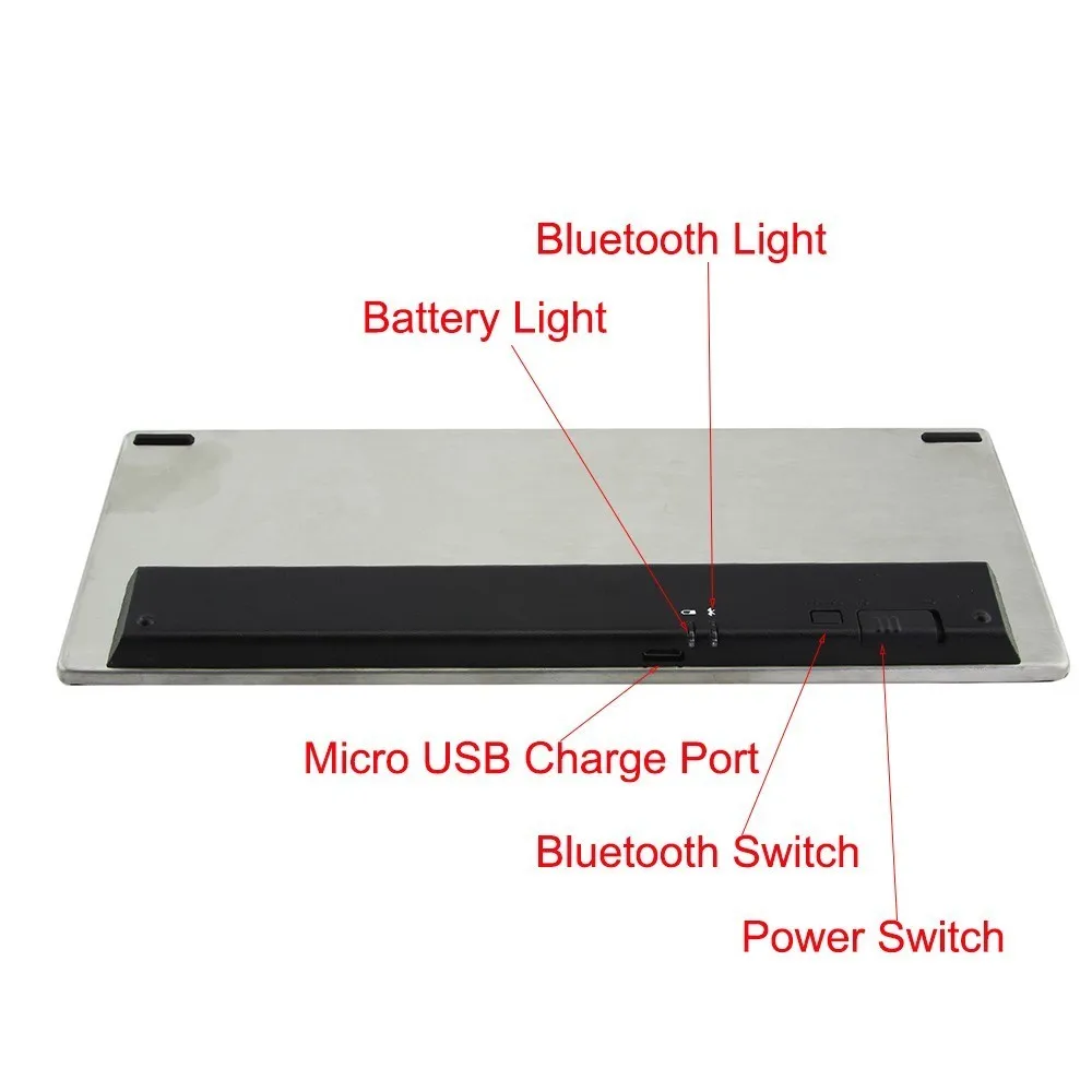 Беспроводная клавиатура CHYI эргономичная Bluetooth компьютерная микро usb