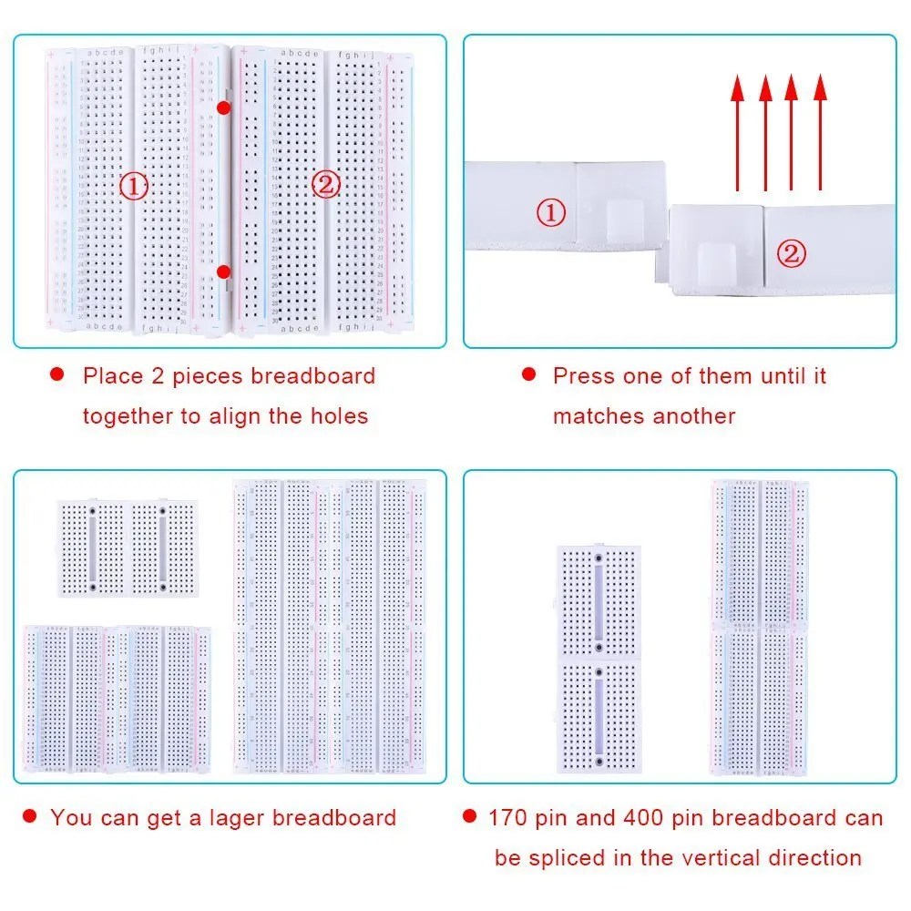 Набор макетных плат для Arduino Raspberry Pi 6 шт. 120 джампедов 20 см|Интегральные схемы| |