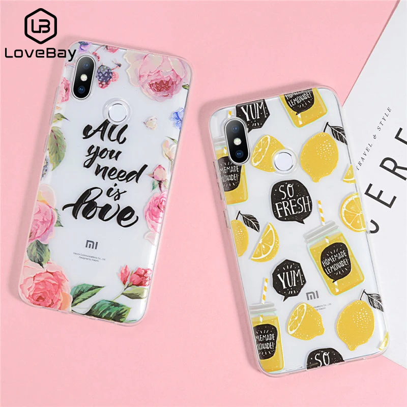 Lovebay лимонные цветы фруктов с рисунком Письмо Мягкий силиконовый чехол для Xiaomi